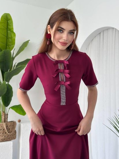 Wera Taşlı Fiyonk Detaylı Elbise resmi